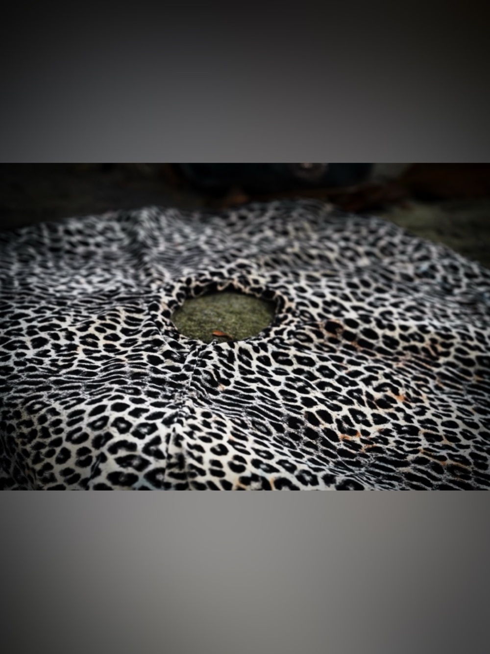 Leopard Corduroy Print Round Table Centerpiece Cover  (or a skirt?)